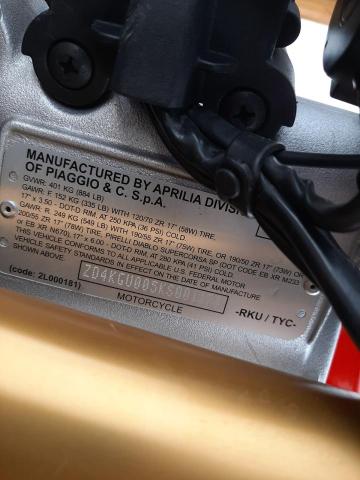 2019 APRILIA TUONO ZD4KGU005KS001121