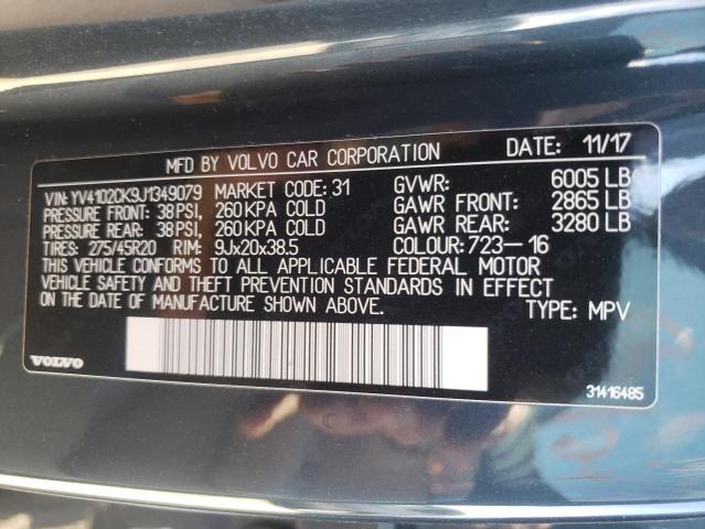 2018 VOLVO XC90 T5 YV4102CK9J1349079