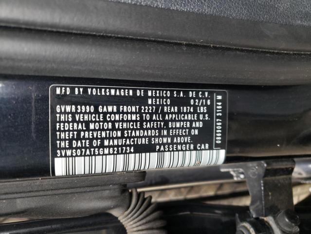 2016 VOLKSWAGEN BEETLE DUN 3VWS07AT5GM621734