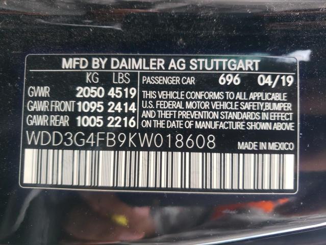 2019 MERCEDES-BENZ A 220 4MAT WDD3G4FB9KW018608