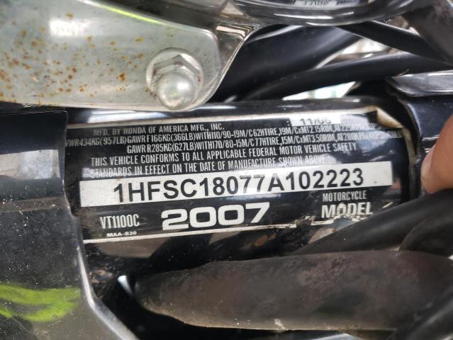 2007 HONDA VT1100 C 1HFSC18077A102223