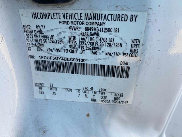 2011 FORD F550 SUPER 1FDUF5GY4BEC03130