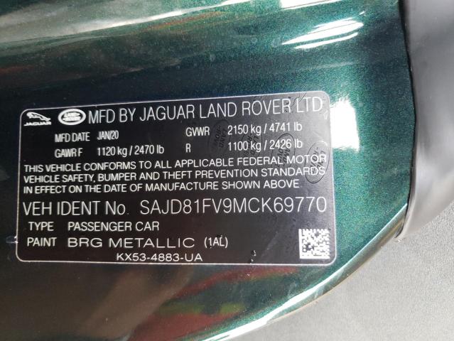 2021 JAGUAR F-TYPE R D SAJD81FV9MCK69770