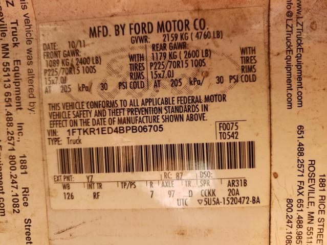 2011 FORD RANGER SUP 1FTKR1ED4BPB06705