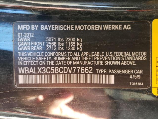 2012 BMW 650 I WBALX3C58CDV77662