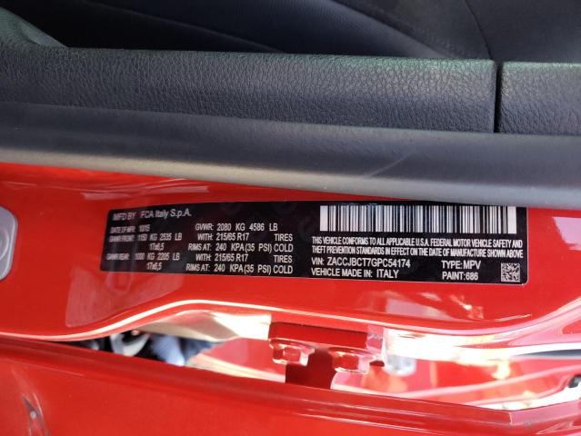 2016 JEEP RENEGADE T ZACCJBCT7GPC54174
