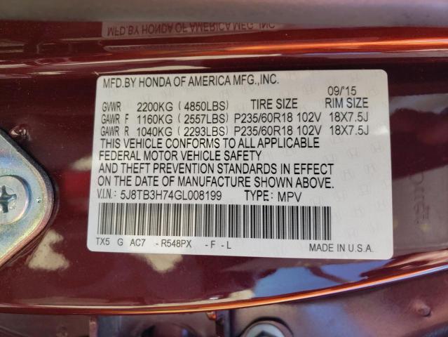 2016 ACURA RDX ADVANC 5J8TB3H74GL008199