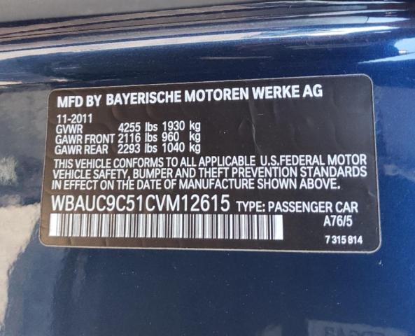 2012 BMW 135 I WBAUC9C51CVM12615