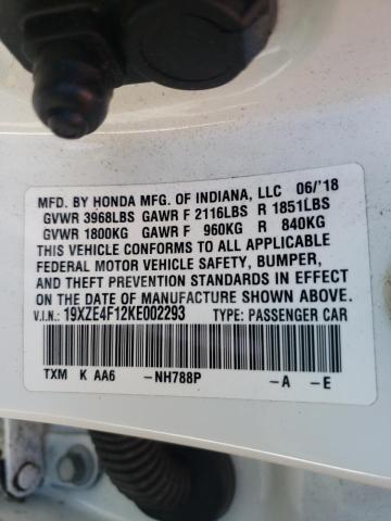2019 HONDA INSIGHT LX 19XZE4F12KE002293