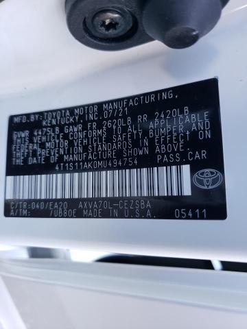 2021 TOYOTA CAMARY 4T1S11AK0MU494754