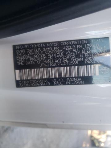 2012 TOYOTA SCION IQ JTNJJXB07CJ010588