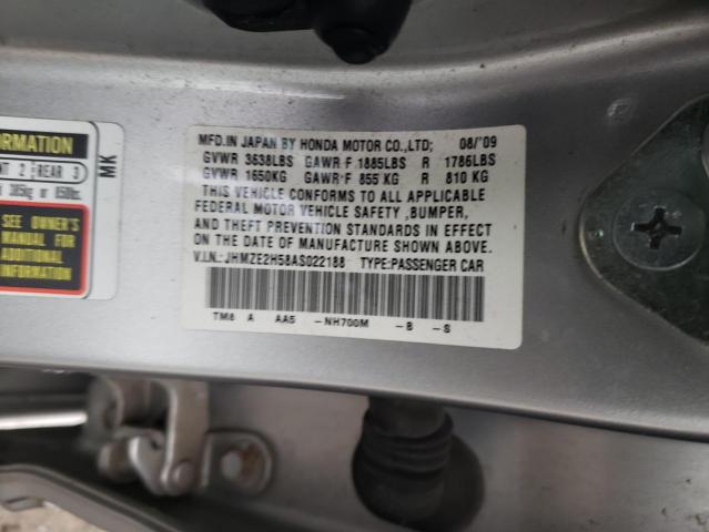2010 HONDA INSIGHT LX JHMZE2H58AS022188