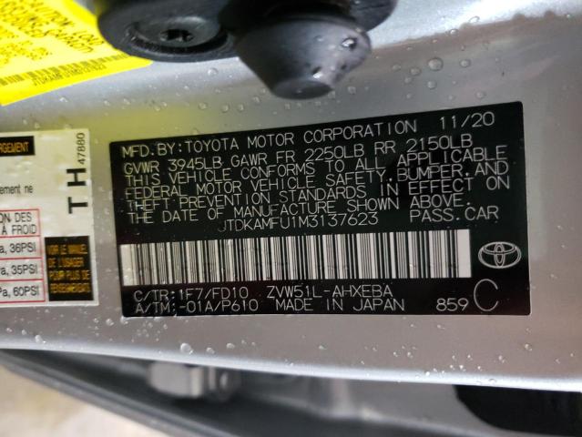 2021 TOYOTA PRIUS SPEC JTDKAMFU1M3137623