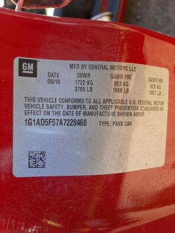 2010 CHEVROLET COBALT 1LT 1G1AD5F57A7228460