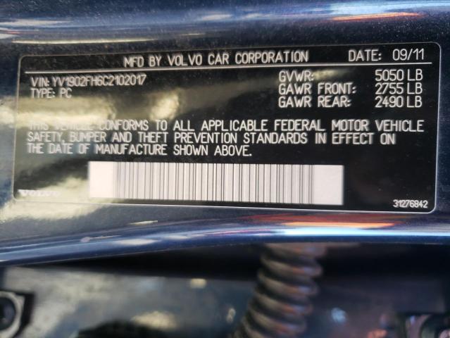 2012 VOLVO S60 T6 YV1902FH6C2102017