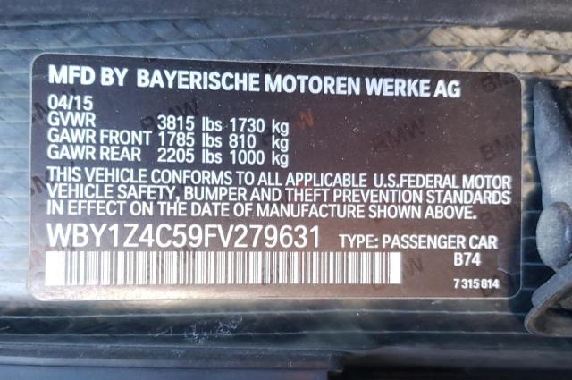 2015 BMW I3 REX WBY1Z4C59FV279631
