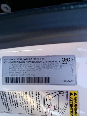2014 AUDI TT PREMIUM TRUBFAFK4E1002752