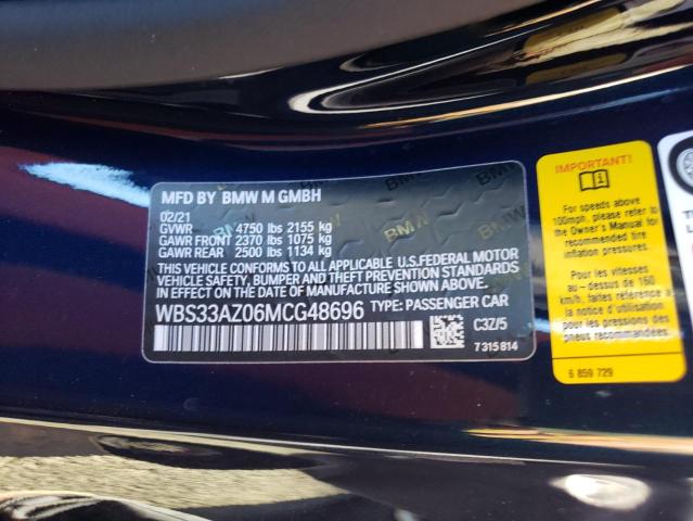 2021 BMW M4 COMPETI WBS33AZ06MCG48696