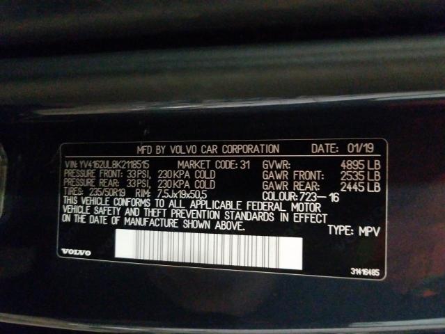 2019 VOLVO XC40 T5 IN YV4162UL8K2118515