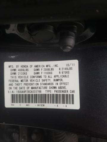 2012 ACURA TL 19UUA8F26CA005788