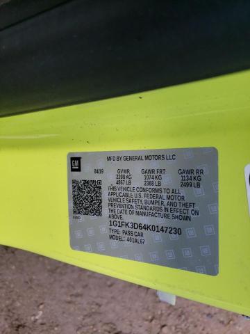 2019 CHEVROLET CAMARO ZL1 1G1FK3D64K0147230