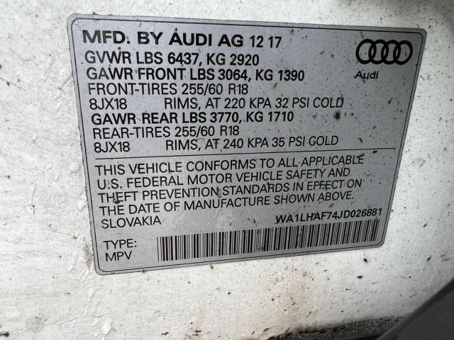 VIN WA1LHAF74JD026881 2018 Audi Q7, Premium Plus no.10