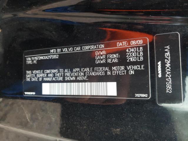 2010 VOLVO C30 T5 YV1672MKXA2175952