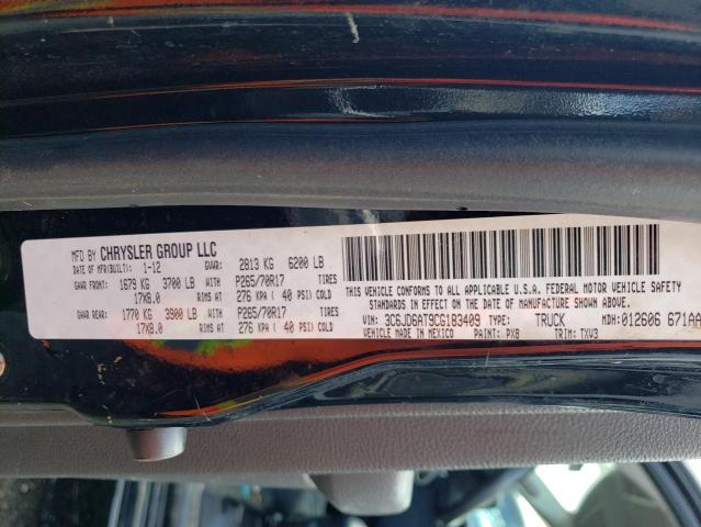 2012 DODGE RAM 1500 S 3C6JD6AT9CG183409