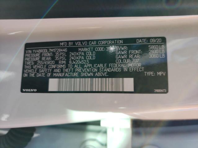 2021 VOLVO XC60 T8 RE YV4BR0DL7M1728446