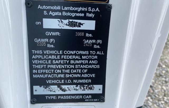 2010 LAMBORGHINI GALLARDO ZHWGU7AJ9ALA09826