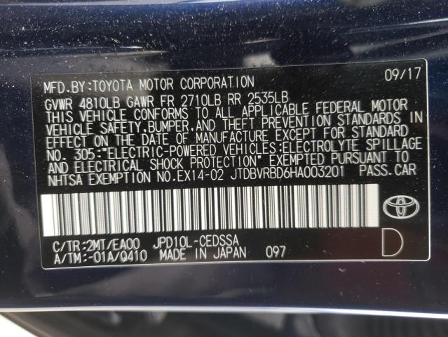 2017 TOYOTA MIRAI JTDBVRBD6HA003201