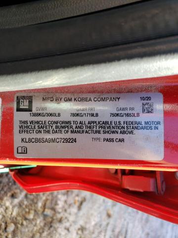 2021 CHEVROLET SPARK KL8CB6SA9MC729224