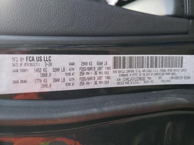 2020 DODGE DURANGO SS - 1C4RDJFG7LC286552