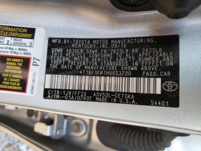 2017 TOYOTA CAMRY LE/X 4T1BF1FK1HU653720