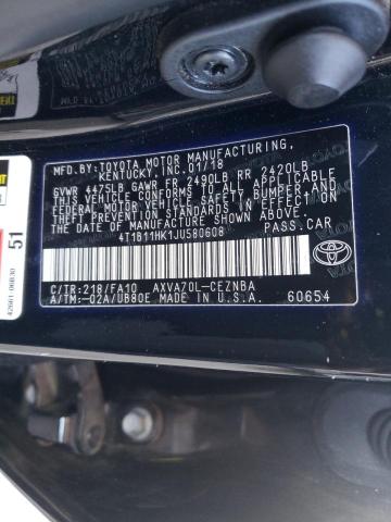 4T1B11HK1JU580608 TOYOTA CAMRY 2018