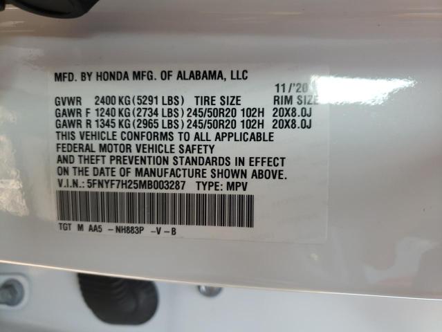 2021 HONDA PASSPORT S 5FNYF7H25MB003287