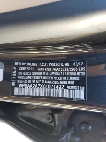 2012 PORSCHE PANAMERA WP0AA2A7XCL071492