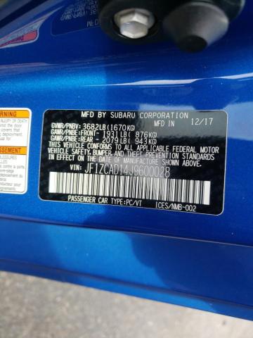 2018 SUBARU BRZ 2.0 TS JF1ZCAD14J9600028