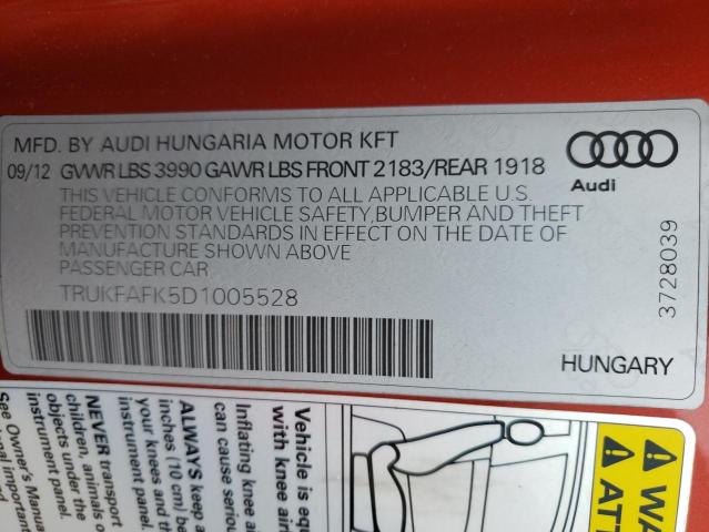 2013 AUDI TT PRESTIG TRUKFAFK5D1005528