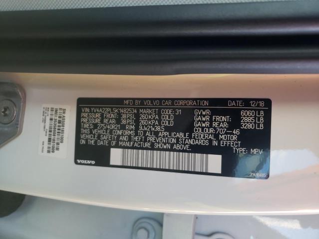 2019 VOLVO XC90 T6 IN YV4A22PL5K1482534