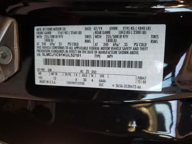 2019 LINCOLN MKC 5LMCJ1C91KUL52101