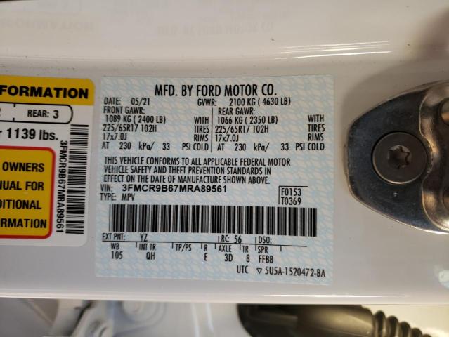 2021 FORD BRONCO 3FMCR9B67MRA89561
