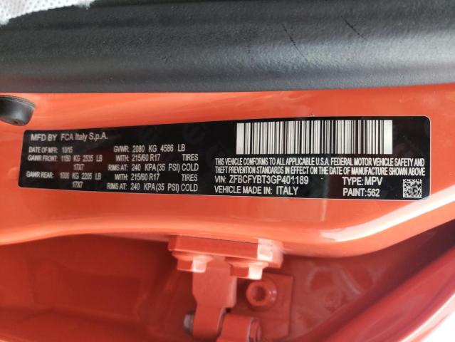 2016 FIAT 500X EASY ZFBCFYBT3GP401189