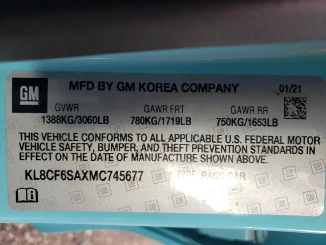 2021 CHEVROLET SPARK 2LT KL8CF6SAXMC745677