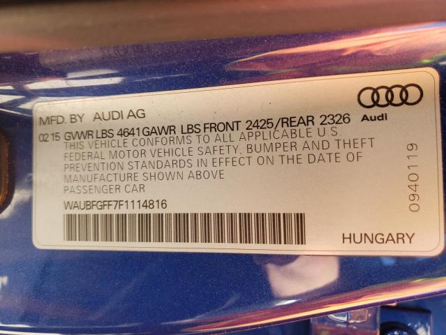 2015 AUDI A3 WAUBFGFF7F1114816