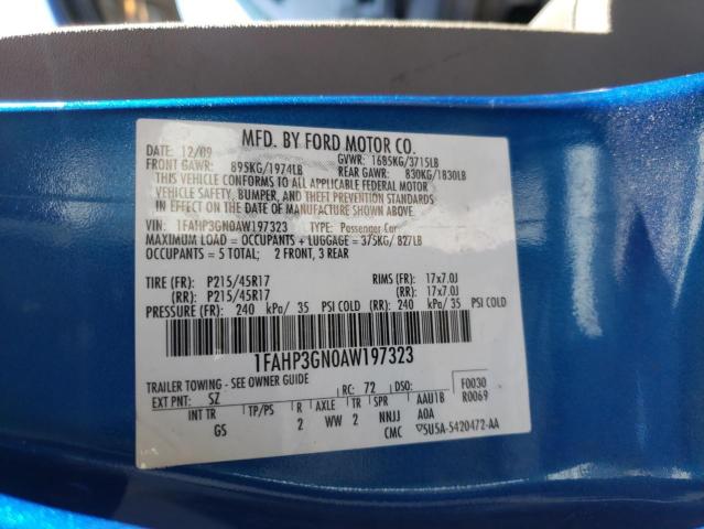 2010 FORD FOCUS SES 1FAHP3GN0AW197323