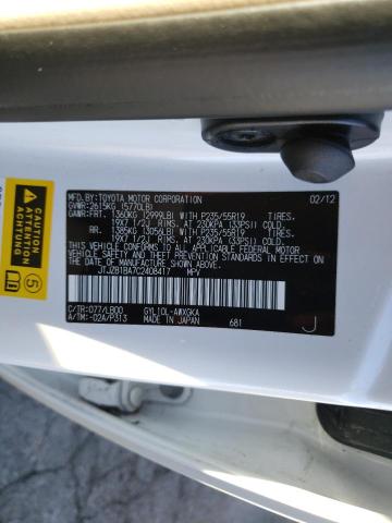 2012 LEXUS RX 450 JTJZB1BA7C2408417