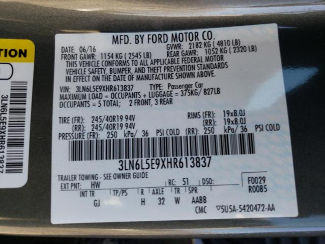 2017 LINCOLN MKZ RESERV 3LN6L5E9XHR613837
