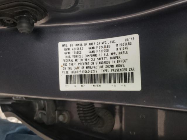 1HGCR2F31GA045275 HONDA ACCORD 2016