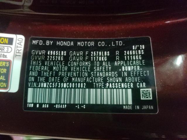 2021 HONDA CLARITY TO JHMZC5F39MC001082